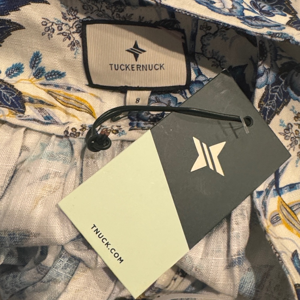 Tuckernuck Larkspur Chintz Lena Floral Midi Dress Size 8 NWT – Blue Cotton/Linen - Picture 9 of 11